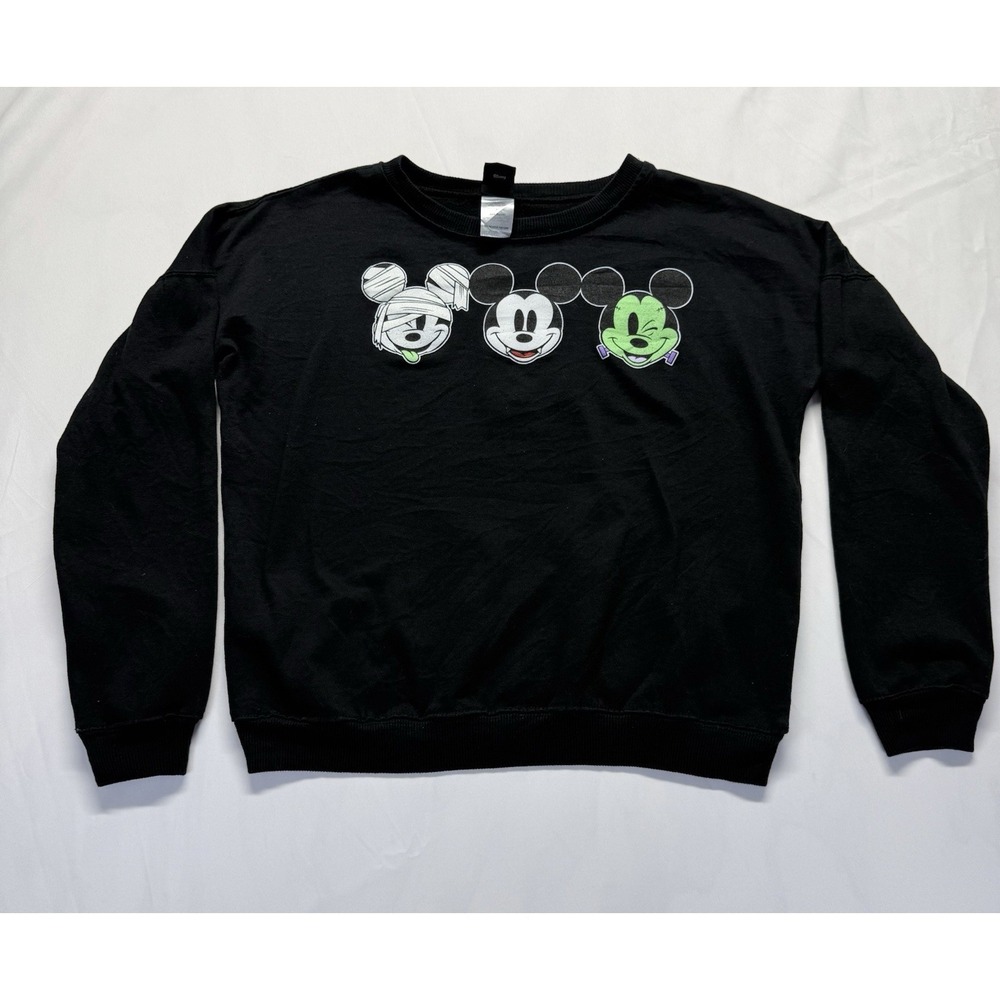 Disney Halloween Mickey Minnie Goofy sweatshirt Youth XL Black Pullover crewneck